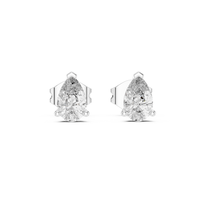 Graceful Dew Pear Cut Moissanite Stud Earrings in 925 Sterling Silver