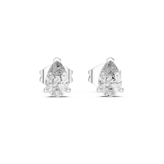 Graceful Dew Pear Cut Moissanite Stud Earrings in 925 Sterling Silver