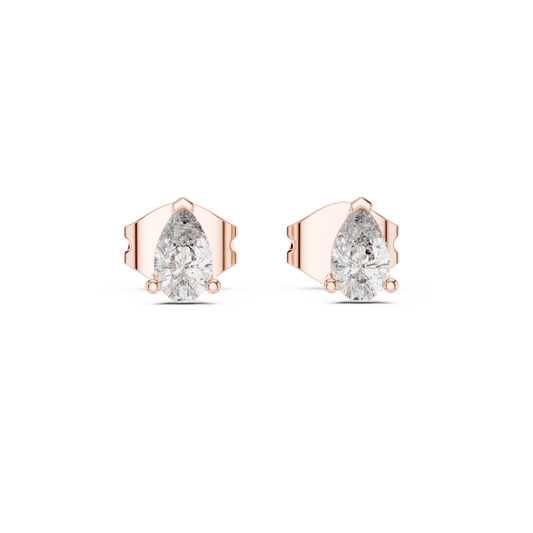 Lunessa Pear Diamond Sculpted Studs