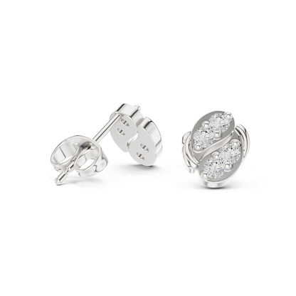 Harmony Twist Moissanite Stud Earrings in 925 Sterling Silver