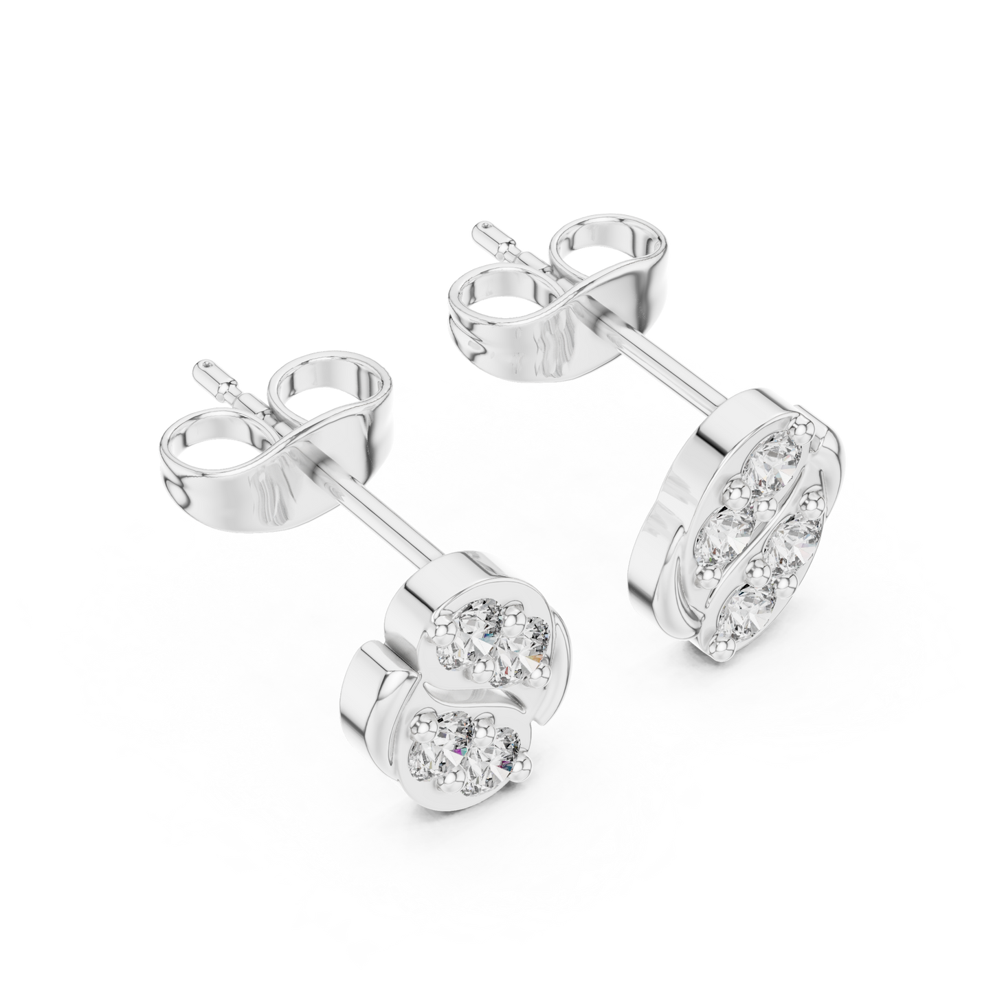 Harmony Twist Moissanite Stud Earrings in 925 Sterling Silver