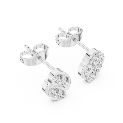 Harmony Twist Moissanite Stud Earrings in 925 Sterling Silver
