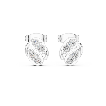 Harmony Twist Moissanite Stud Earrings in 925 Sterling Silver