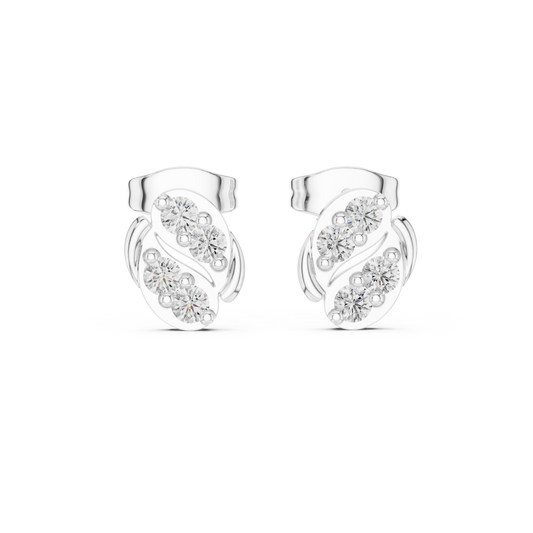 Harmony Twist Moissanite Stud Earrings in 925 Sterling Silver