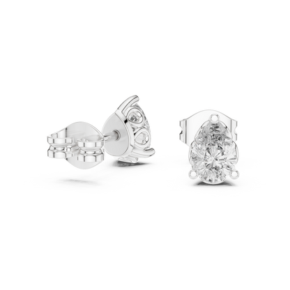 Eternal Dew Pear Cut Moissanite Stud Earrings in 925 Sterling Silver
