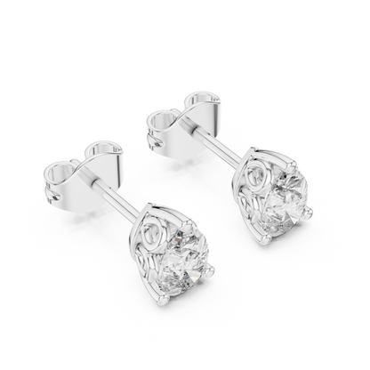 Eternal Dew Pear Cut Moissanite Stud Earrings in 925 Sterling Silver