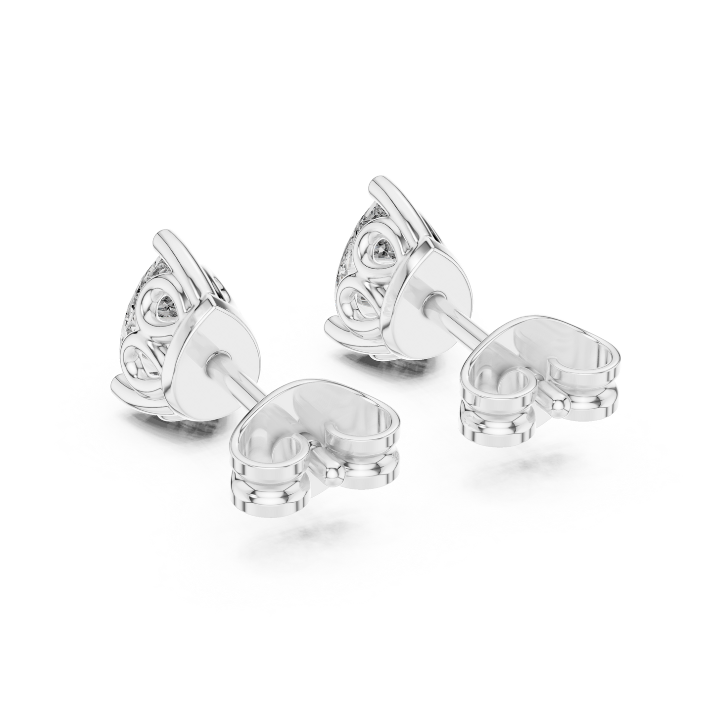 Eternal Dew Pear Cut Moissanite Stud Earrings in 925 Sterling Silver