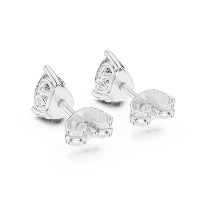 Eternal Dew Pear Cut Moissanite Stud Earrings in 925 Sterling Silver