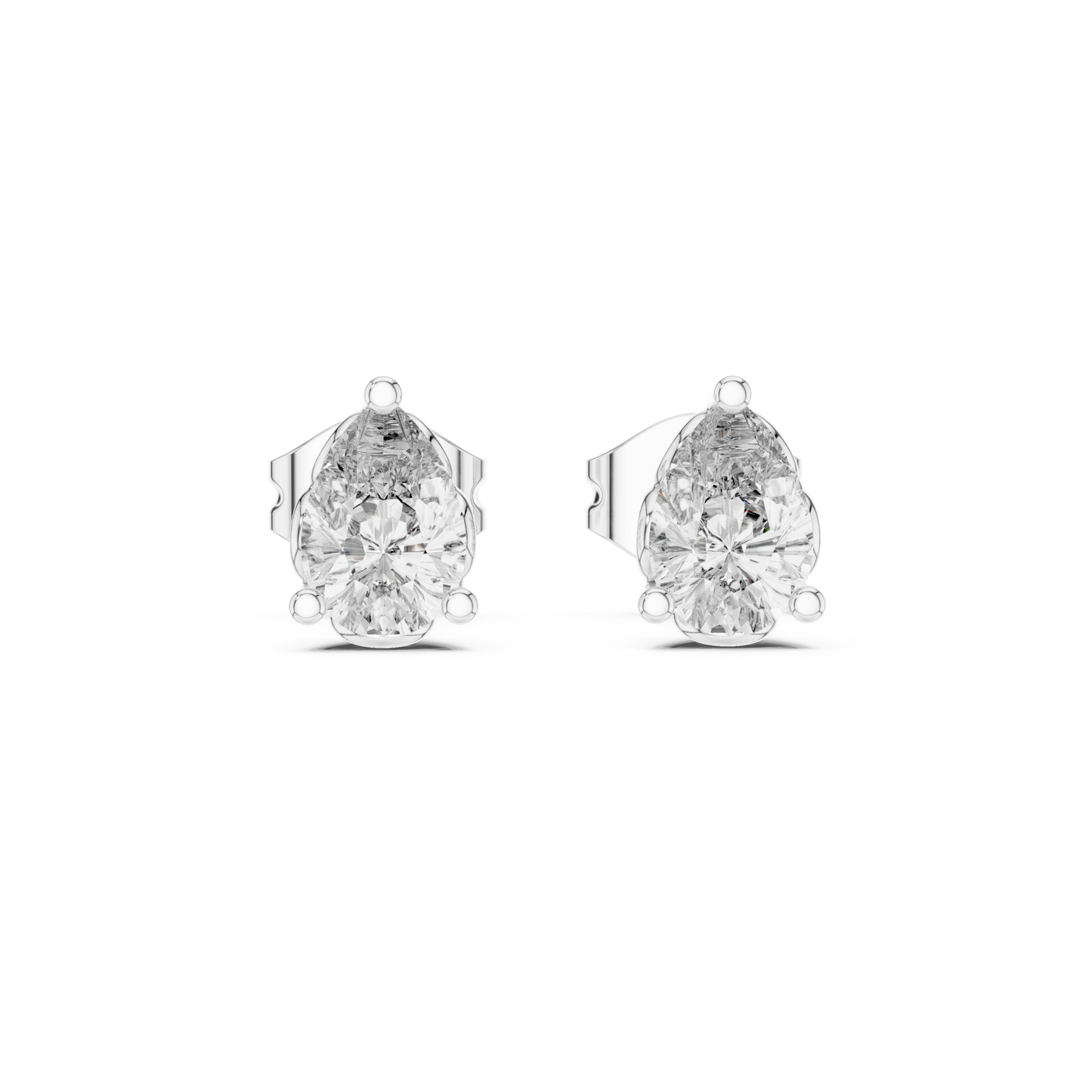Eternal Dew Pear Cut Moissanite Stud Earrings in 925 Sterling Silver