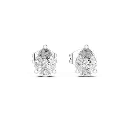 Eternal Dew Pear Cut Moissanite Stud Earrings in 925 Sterling Silver