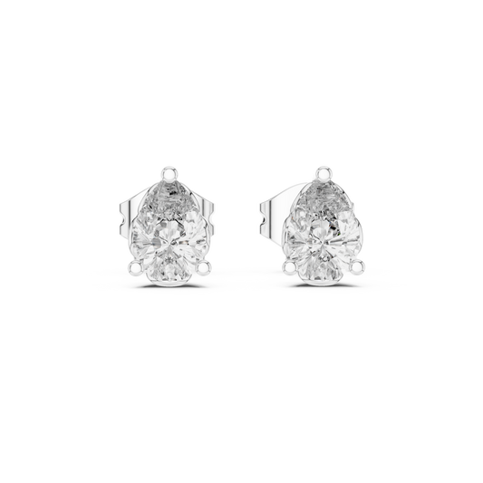 Eternal Dew Pear Cut Moissanite Stud Earrings in 925 Sterling Silver