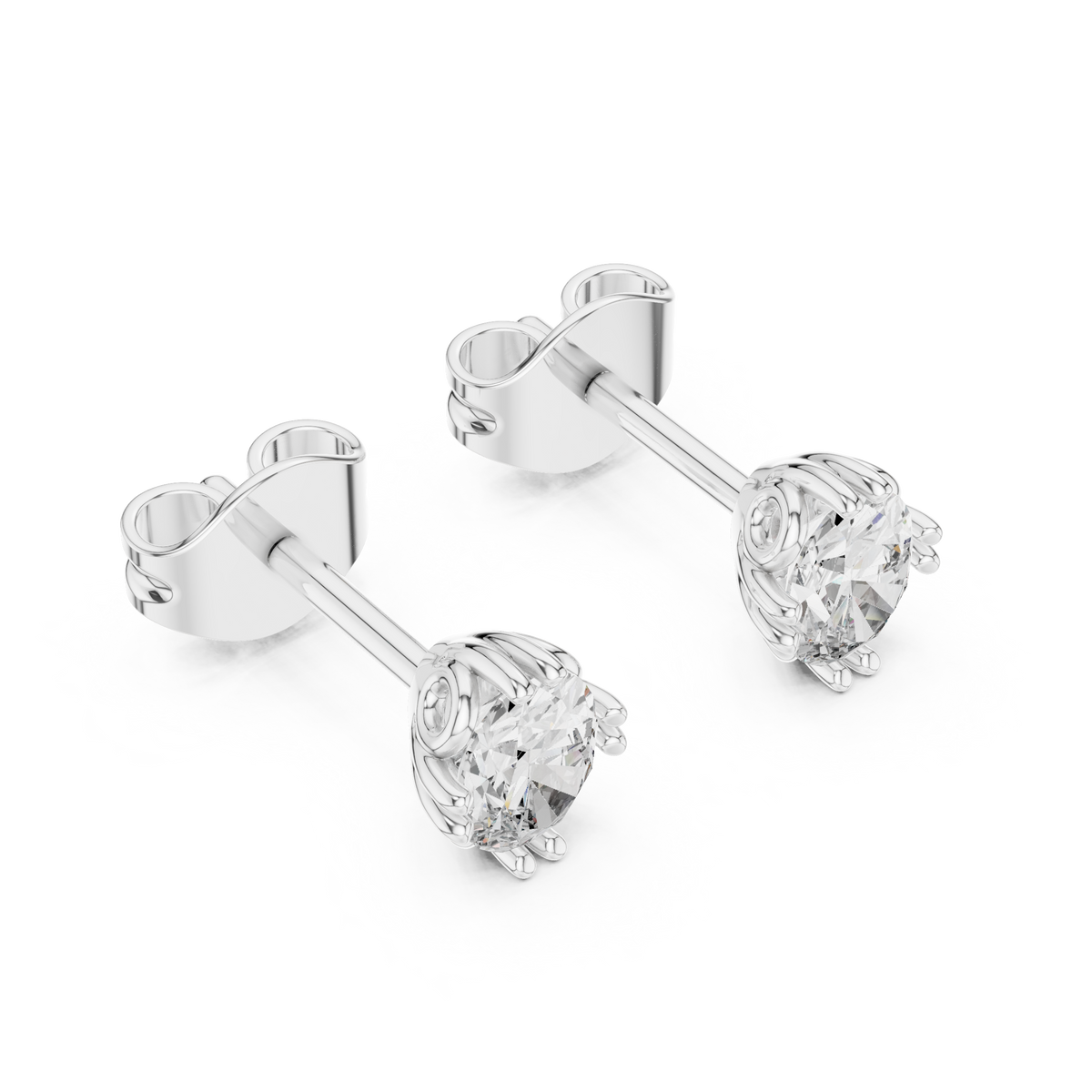 Elviera Oval Diamond Petal Studs
