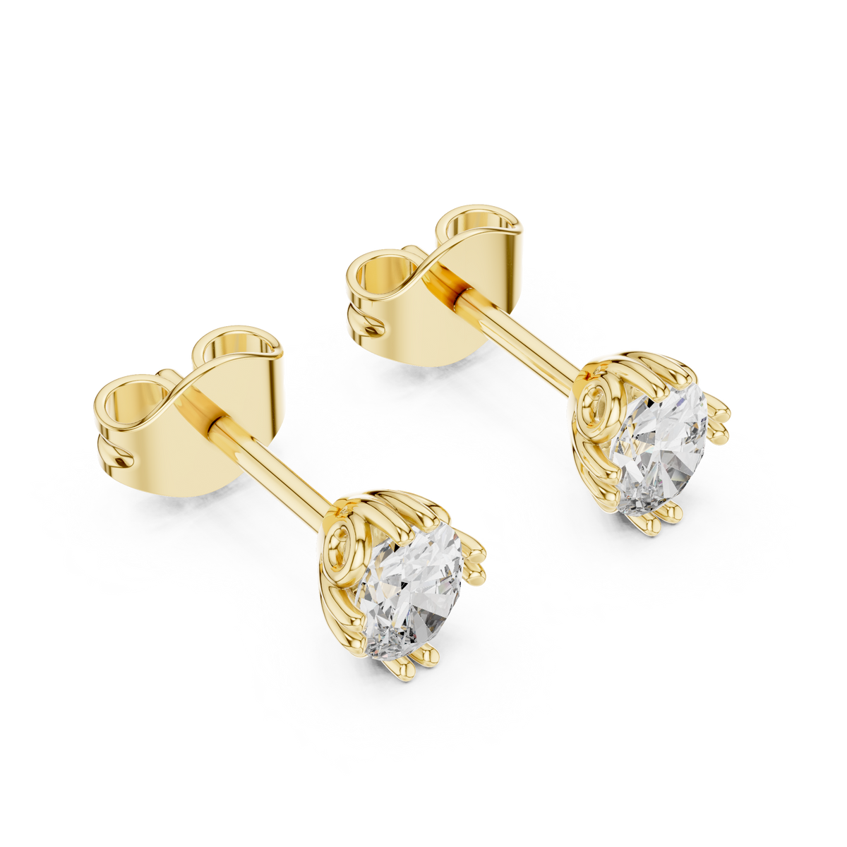 Elviera Oval Diamond Petal Studs