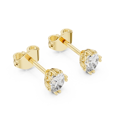 Elviera Oval Diamond Petal Studs