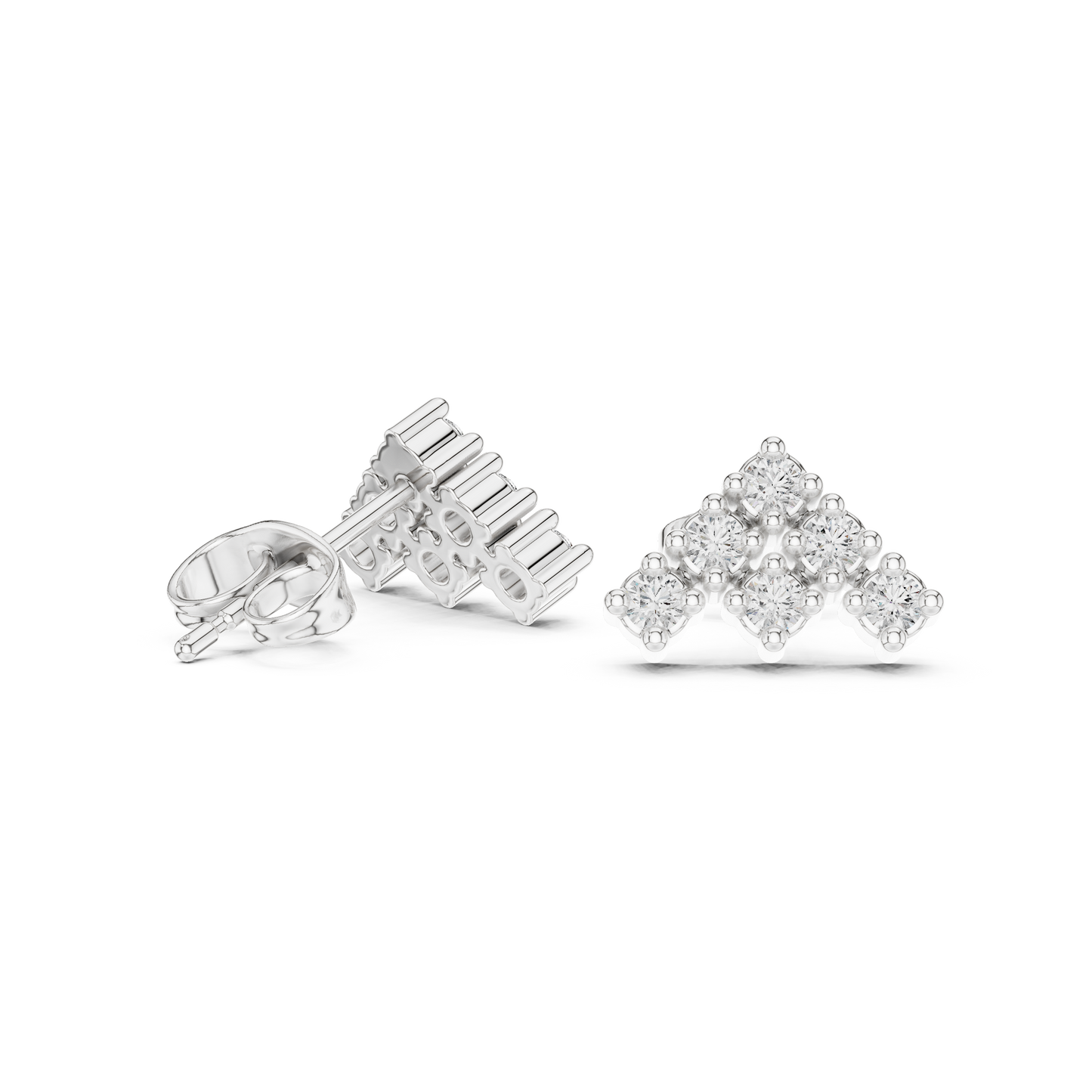 Celestial Peak Moissanite Stud Earrings in 925 Sterling Silver