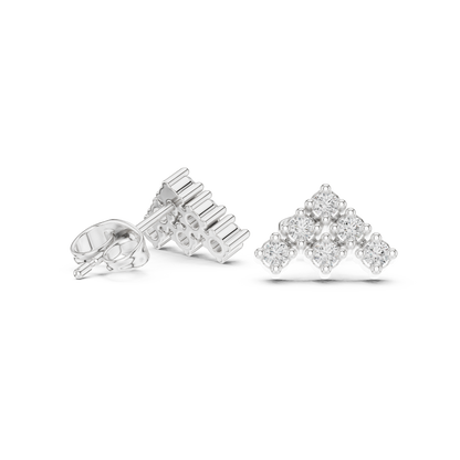 Celestial Peak Moissanite Stud Earrings in 925 Sterling Silver