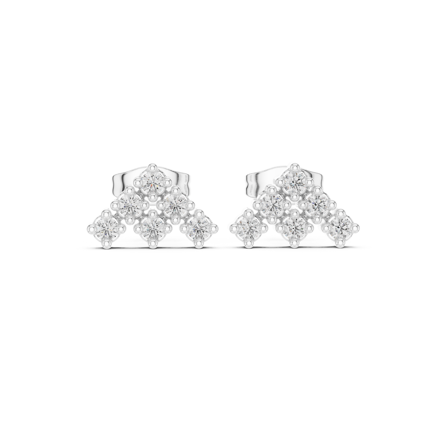 Celestial Peak Moissanite Stud Earrings in 925 Sterling Silver
