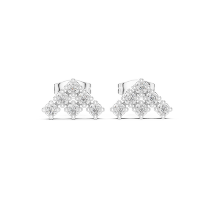 Celestial Peak Moissanite Stud Earrings in 925 Sterling Silver