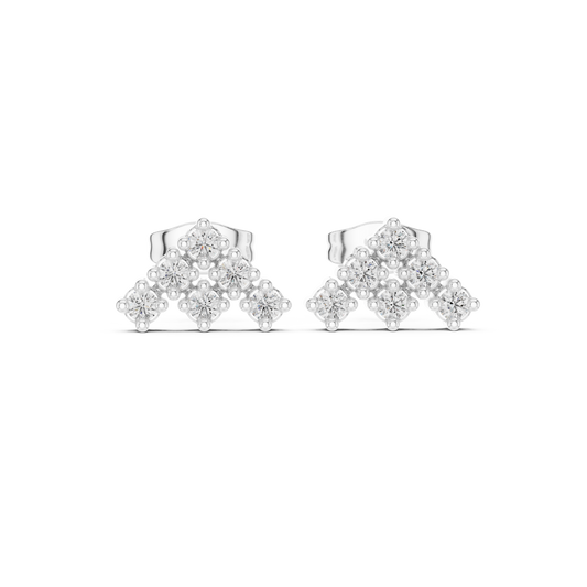 Celestial Peak Moissanite Stud Earrings in 925 Sterling Silver
