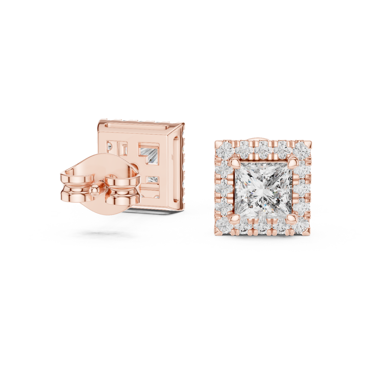Cavelle Princess Diamond Framed Studs