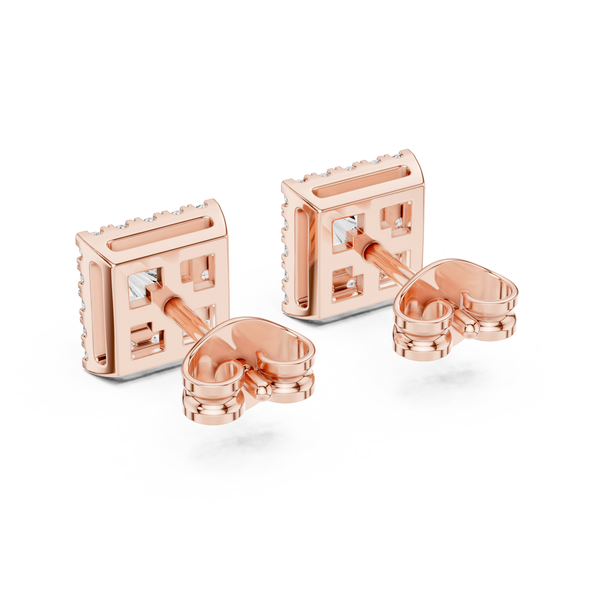 Cavelle Princess Diamond Framed Studs