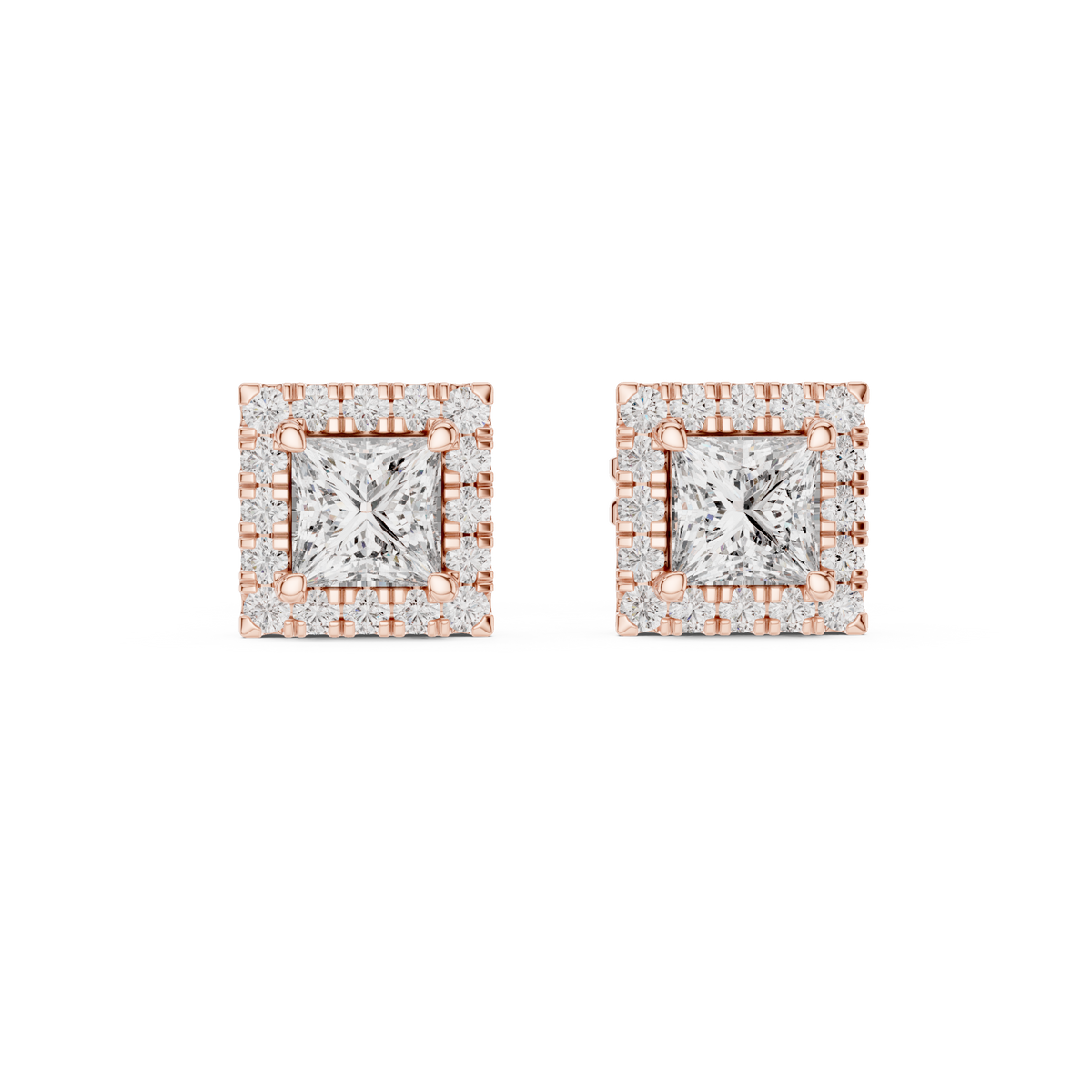 Cavelle Princess Diamond Framed Studs