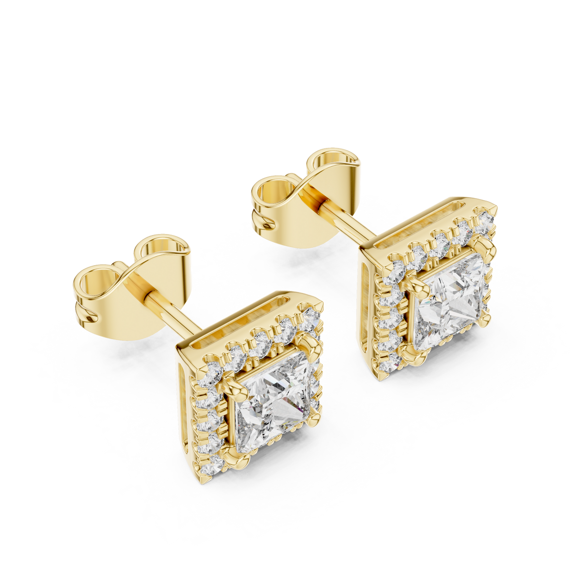 Cavelle Princess Diamond Framed Studs