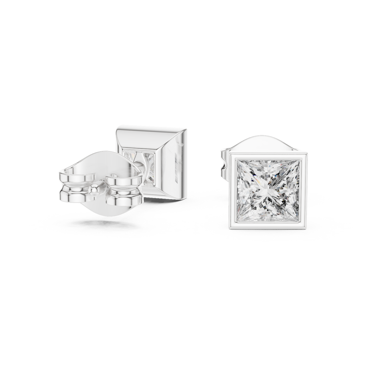 Varelle Princess Diamond Bezel Studs