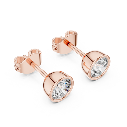 Avelisse Round Diamond Bezel Studs
