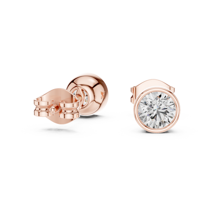 Avelisse Round Diamond Bezel Studs