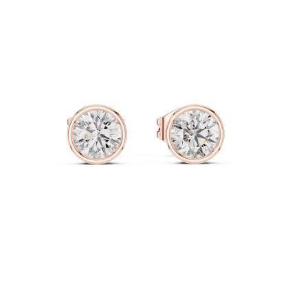 Avelisse Round Diamond Bezel Studs