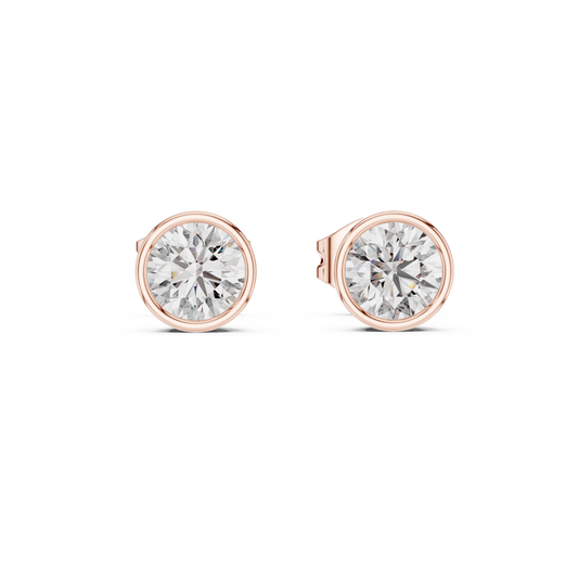 Avelisse Round Diamond Bezel Studs