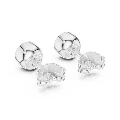 Infinity Circle Round Bezel Moissanite Stud Earrings in 925 Sterling Silver