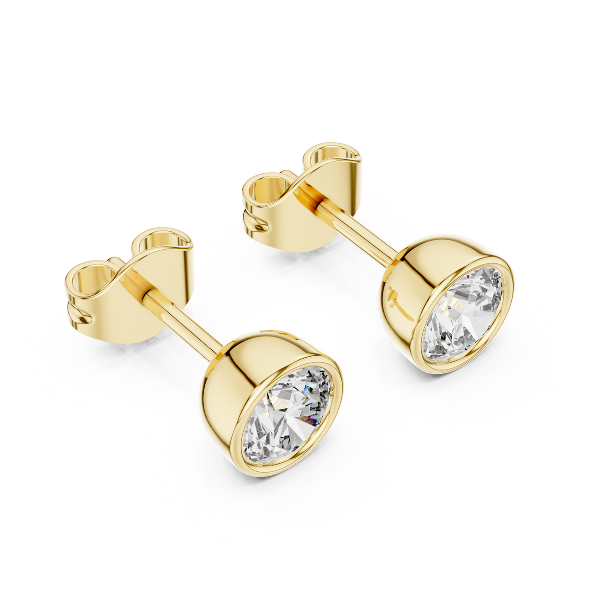 Avelisse Round Diamond Bezel Studs