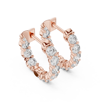 Seralyn Round Diamond Eternity Hoop Studs