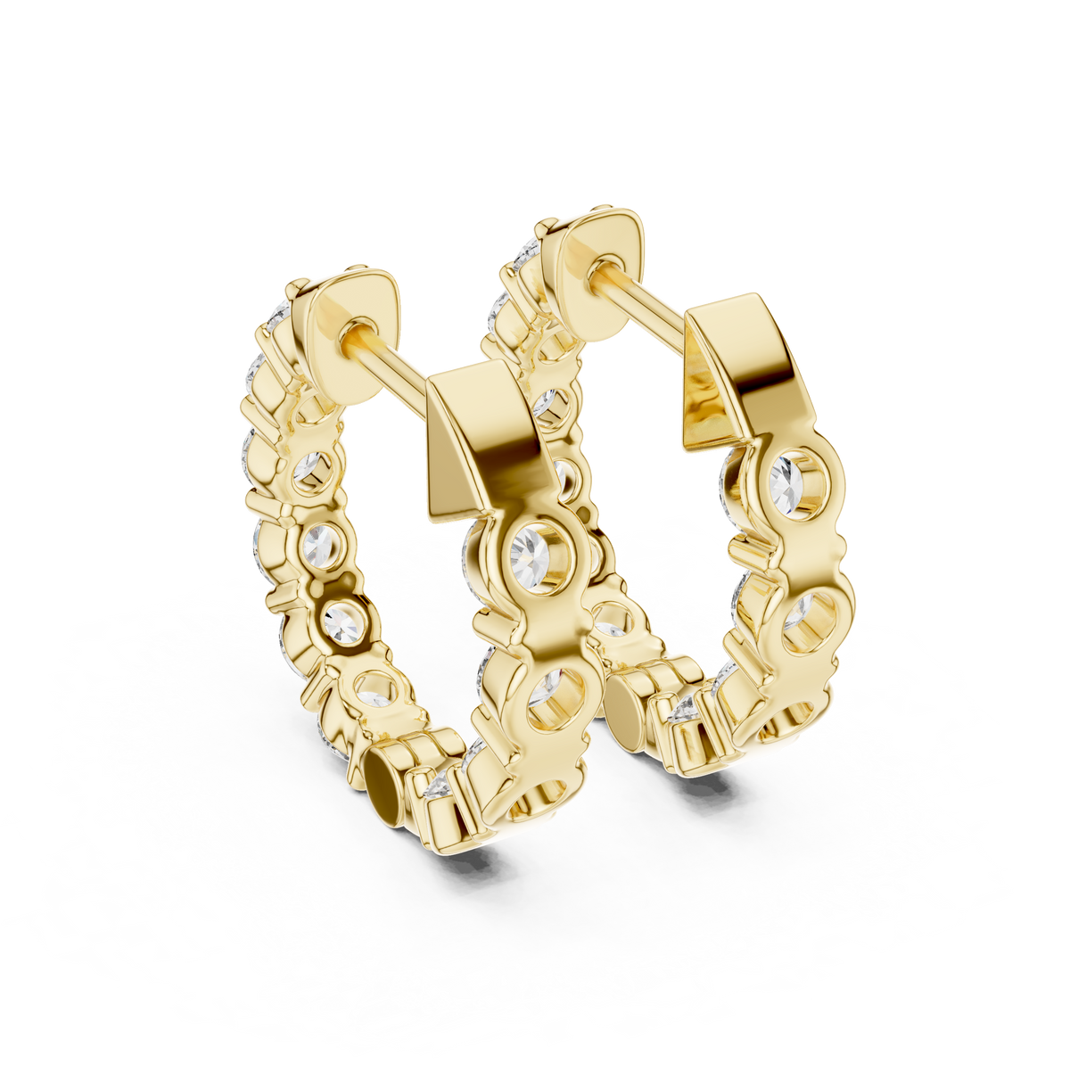 Seralyn Round Diamond Eternity Hoop Studs