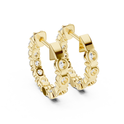 Seralyn Round Diamond Eternity Hoop Studs