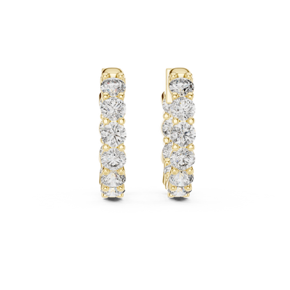 Seralyn Round Diamond Eternity Hoop Studs