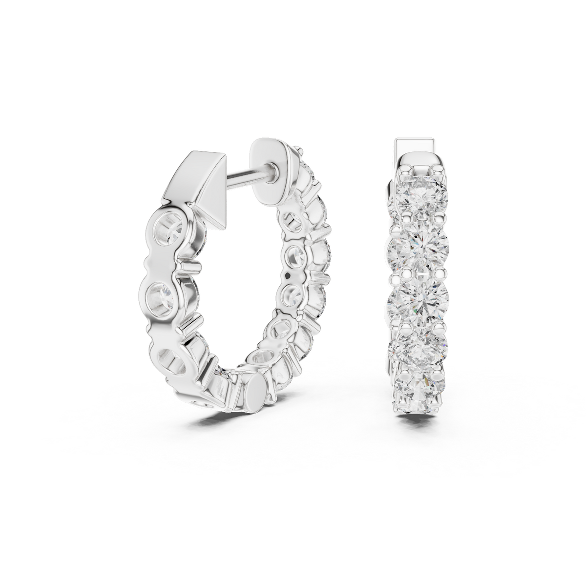 Seralyn Round Diamond Eternity Hoop Studs