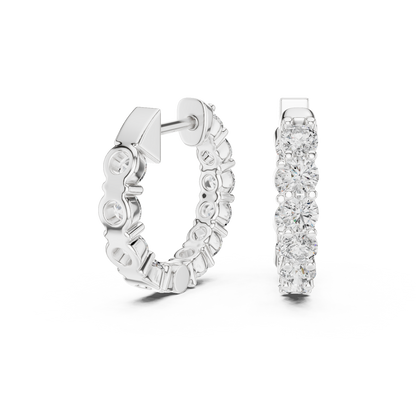 Seralyn Round Diamond Eternity Hoop Studs