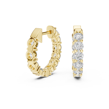 Seralyn Round Diamond Eternity Hoop Studs