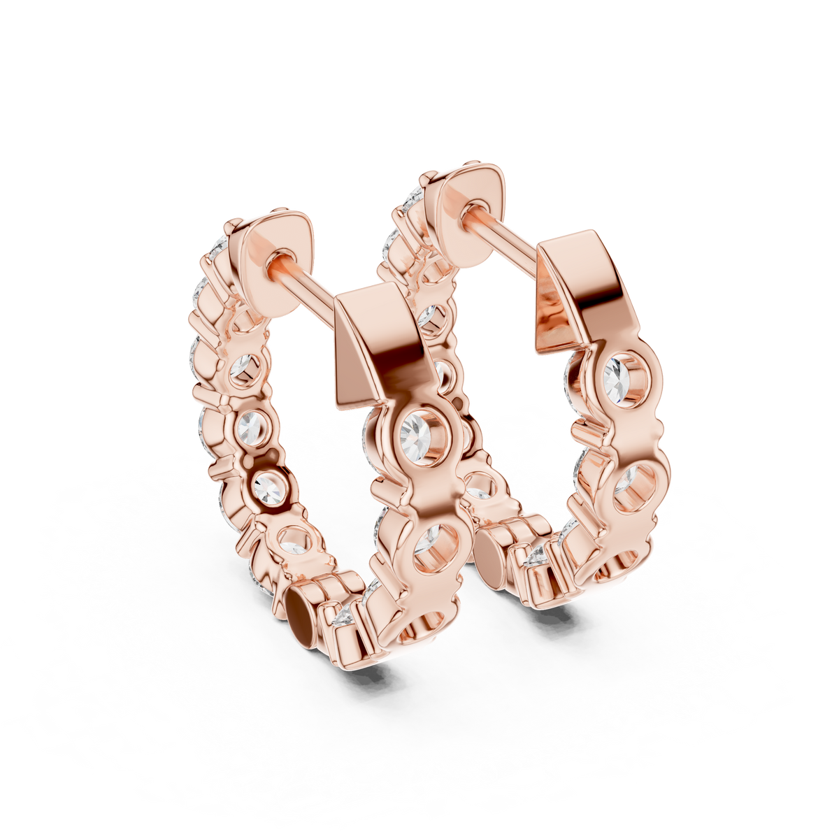 Seralyn Round Diamond Eternity Hoop Studs