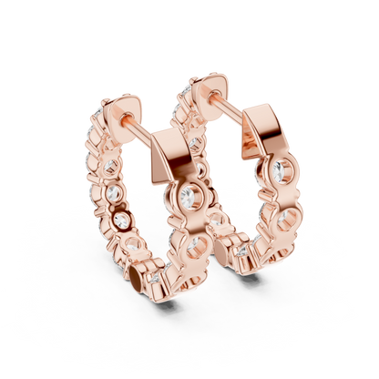 Seralyn Round Diamond Eternity Hoop Studs