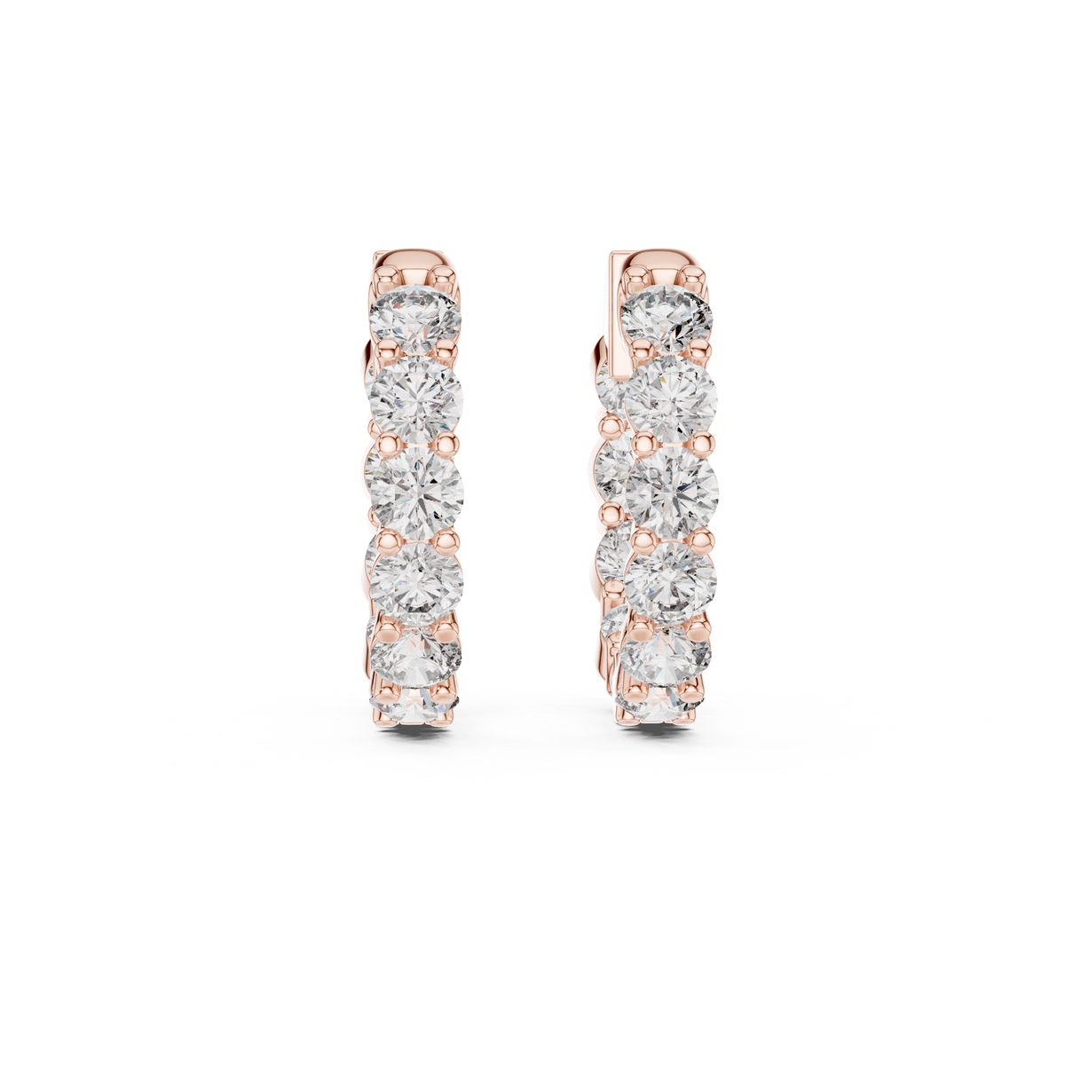 Seralyn Round Diamond Eternity Hoop Studs