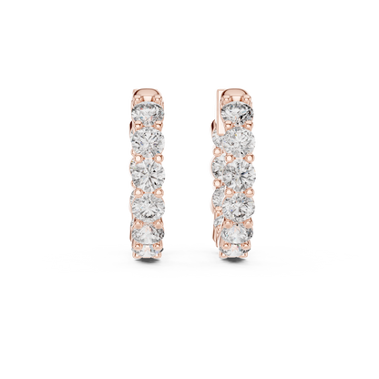 Seralyn Round Diamond Eternity Hoop Studs