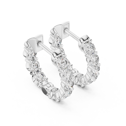 Seralyn Round Diamond Eternity Hoop Studs