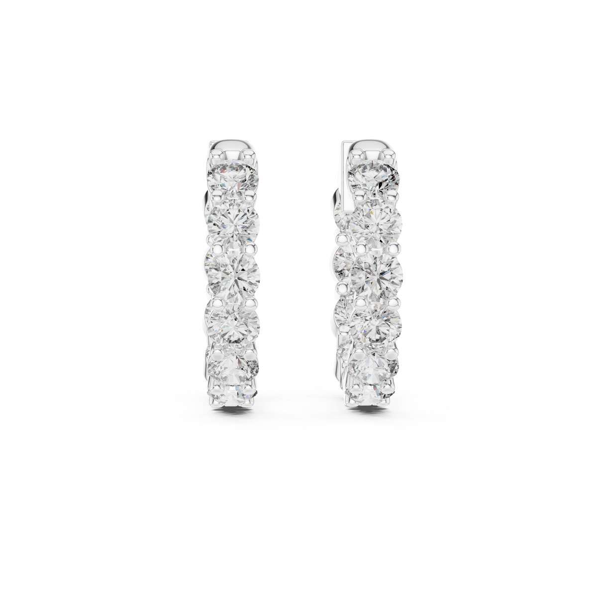 Seralyn Round Diamond Eternity Hoop Studs