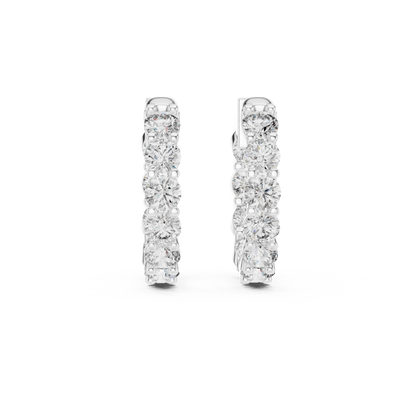 Seralyn Round Diamond Eternity Hoop Studs