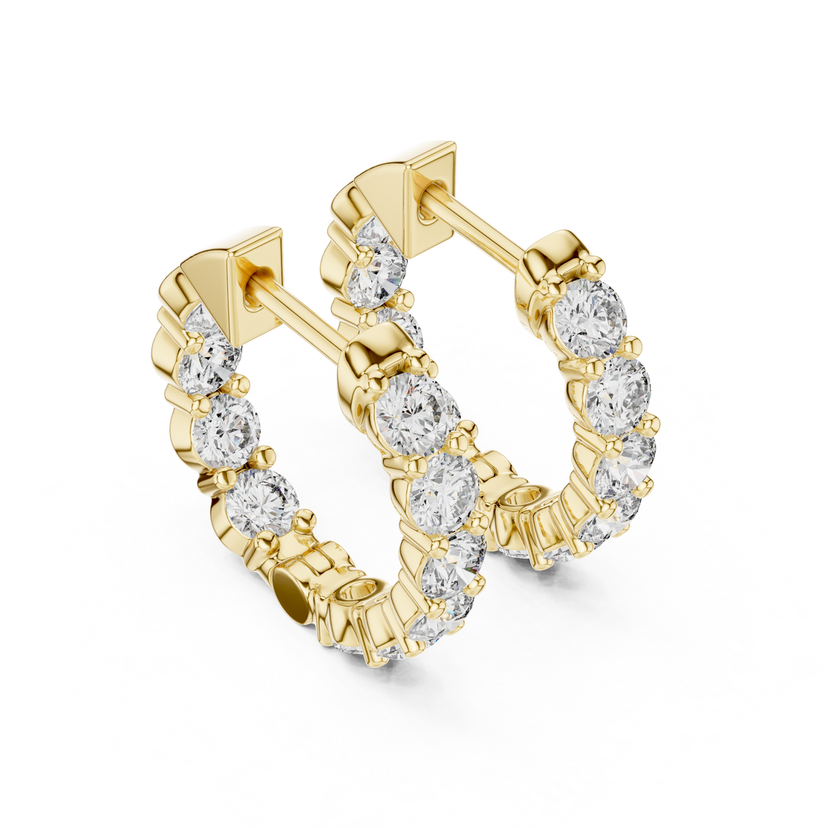 Seralyn Round Diamond Eternity Hoop Studs