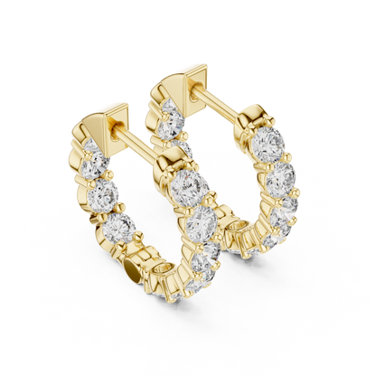 Seralyn Round Diamond Eternity Hoop Studs
